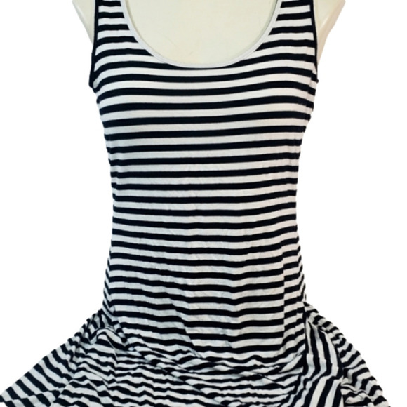 Calvin Klein Black & White Stripped Dress - Picture 1 of 8